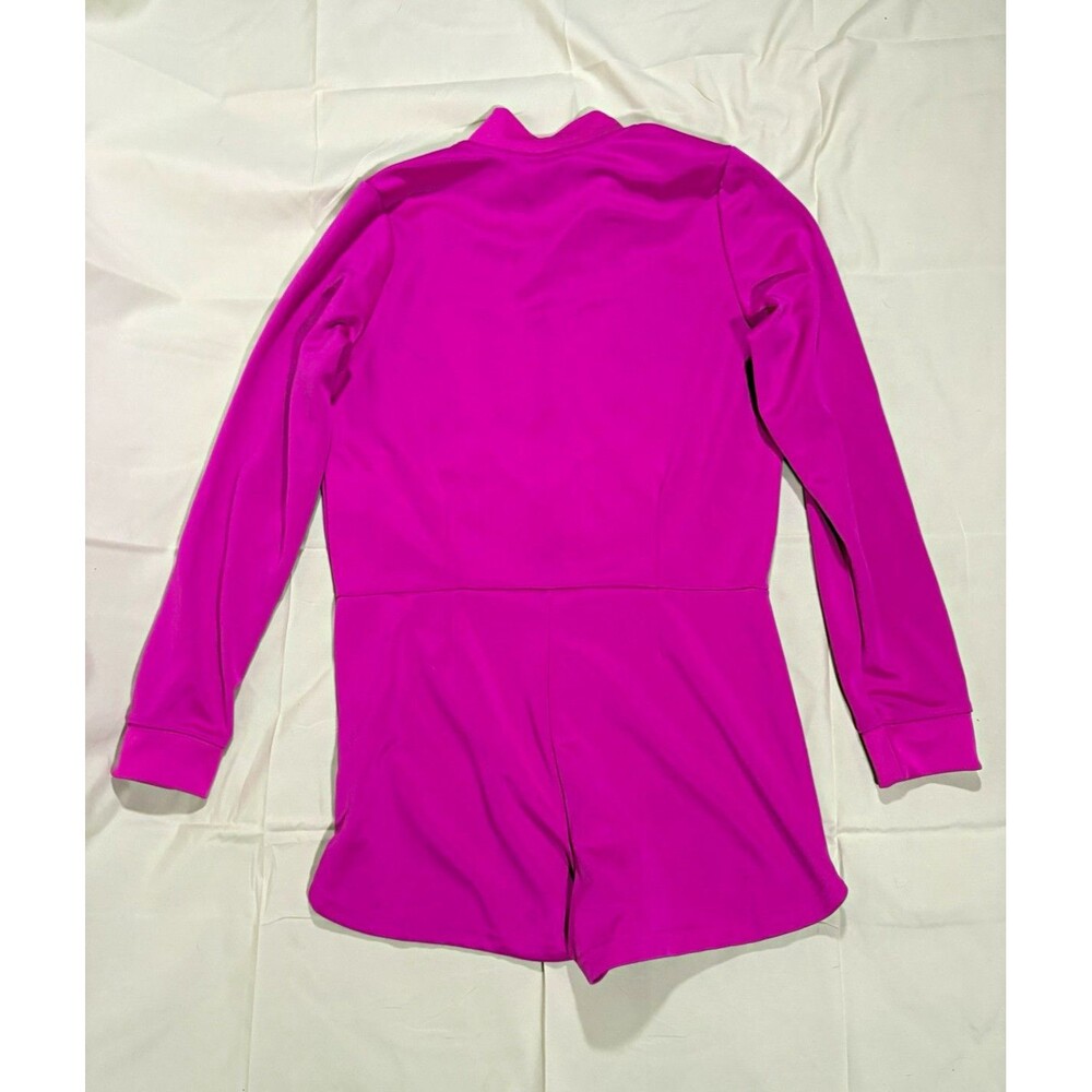 Nike Air Women’s Pink Solid Long Sleeve Zip Front Romper Logo Size M - Picture 2 of 4